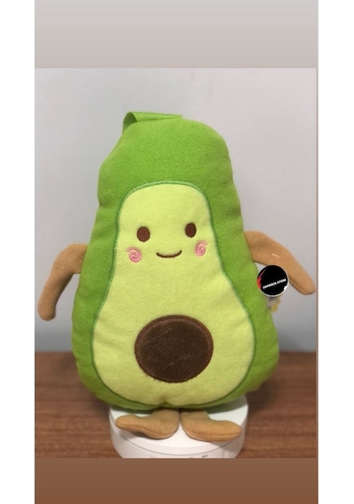 Sevimli Avokado Meyve Peluş Oyuncak 40 Cm Hediyelik Uyku Arkadaşı Yeşil