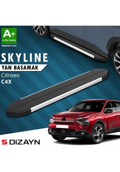 S-dizayn Citroen C4 X Skyline Aluminyum Yan Basamak 183 Cm 2022 Üzeri A+ Kalite