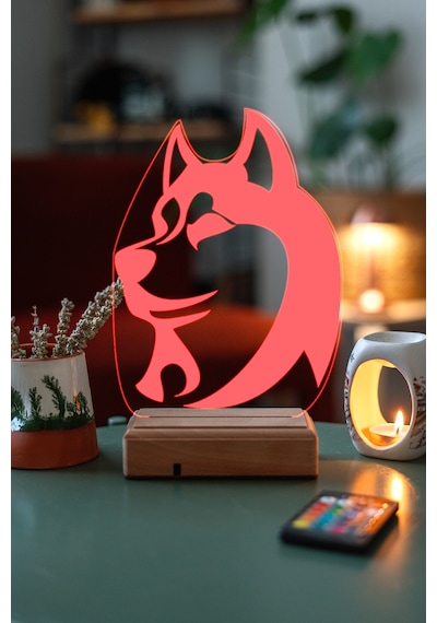 Özel Tasarım Husky Hediyelik Köpek 3D Led Gece Lambası