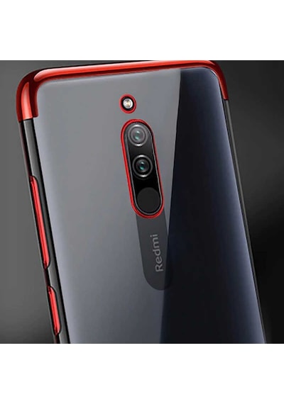 Xiaomi Redmi 8 Köşeleri Renkli Kamera Korumalı Şeffaf Kılıf