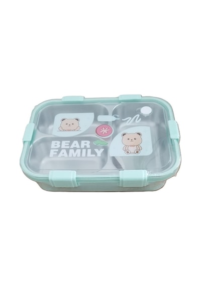 Akıllıelma -laxson Beslenme Kabı Çelik İthal Bear Family Yeşil 97088 0885 Yeşil