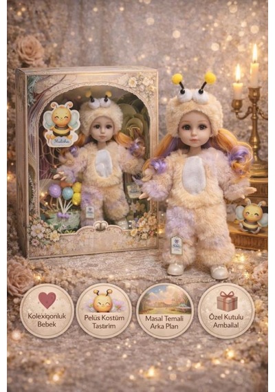Ctoy Kostümlü Oyuncak Bebek Seti Peluş Arı Kostümlü Koleksiyonluk Bebek Ctoy-qj183d