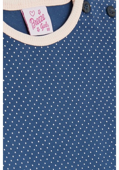 Breeze Kız Bebek Pijama Takımı Puantiye Desenli 9 Ay-3 Yaş, Lacivert