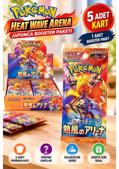 Pokémon Heat Wave Arena Japonca Koleksiyon Kartı Booster Paketi 5 Kart