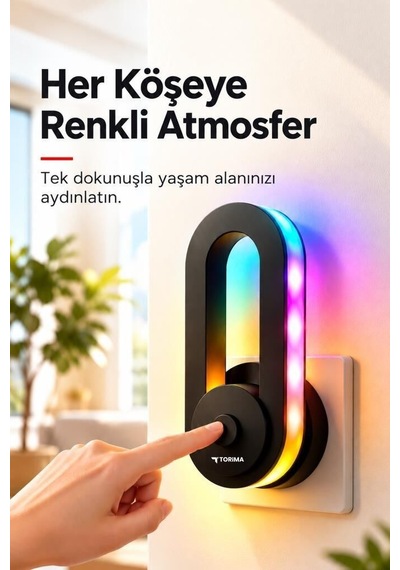 Delux Serisi Gece Lambası Lw43 Siyah Salon Işığı Dekor Aydınlatma Priz Armatürü