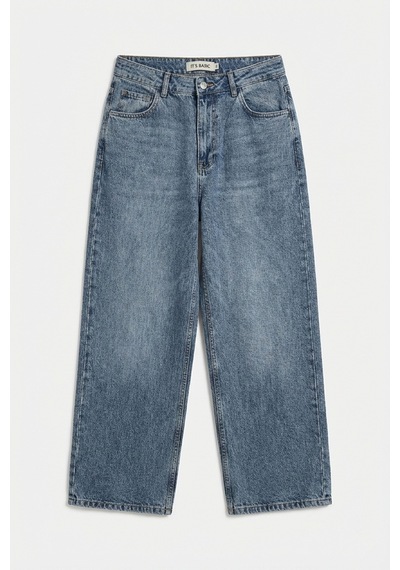 Itsbasic Kadın Kot Rengi 17s6-125 Skater Fit Bol Kesim Denim Jean Mavi
