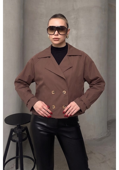 Olcay Kruvaze Oversize Ceket Kahve 8278