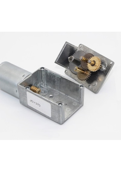 JGY370 DC 12V 60 Rpm Redüktörlü DC Motor 2 Yönde Dönme L Tip Dişli