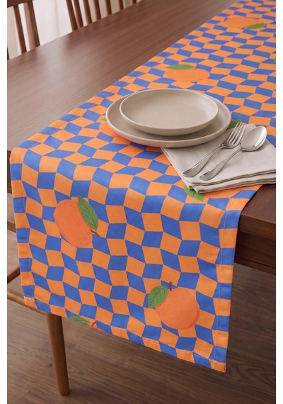 Orange Citrus Baskılı Runner 40x140 Cm Çok Renkli