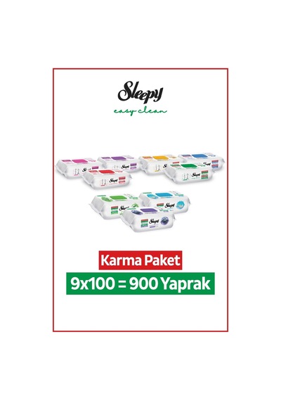 Sleepy Easy Clean Yüzey Temizlik Havlusu & Mendili 9x100 Karma Paket Tekli