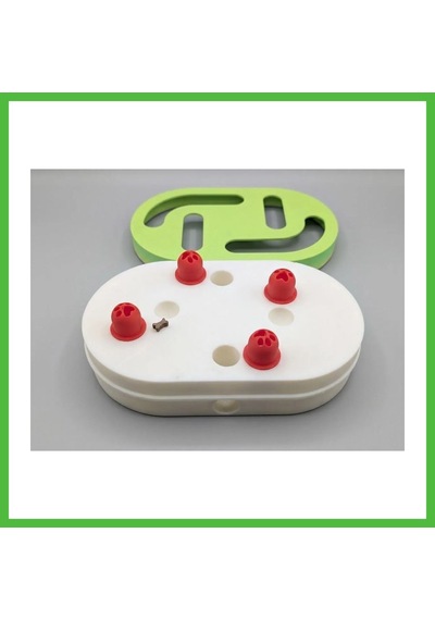 Vaveni 3d Baskı Çok Seviyeli Köpek Zeka Bulmacası Ödül Mama Oyuncağı Yavaş Yeme Aktivite Oyuncağı Yeşil Beyaz Arz