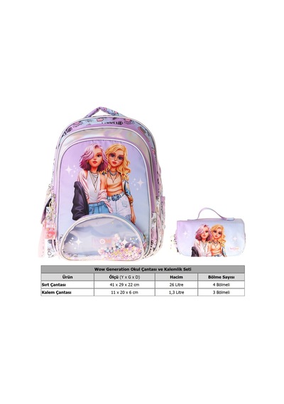 Wow Generation Friends Kız Çocuk Pembe İlkokul Okul Çantası Ve Kalemlik Seti - Setwg-w6054c