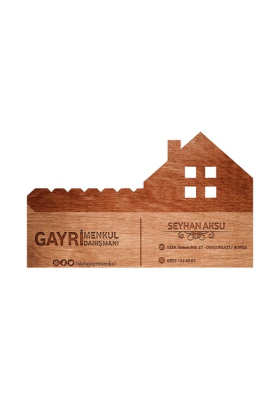 Bk Gift Kişiye Özel Gayrimenkul Danışmanı Tasarımlı Bitmeyen Kartvizit - Model 1