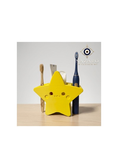 Nazaro Starry Yıldız Figürlü Banyo & Diş Fırçalık Organizerı Sarı - 915773738 Sarı