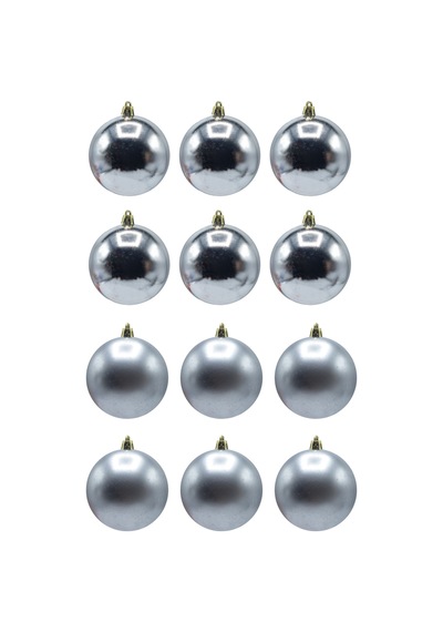 Waldern 6 Cm 12li Top Gümüş 6mat6parlak
