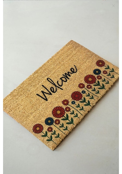 Coco Blattern 40x60 Cm Kıl Paspas, Dekoratif Çok Amaçlı İç Ve Dış Kapı Paspası