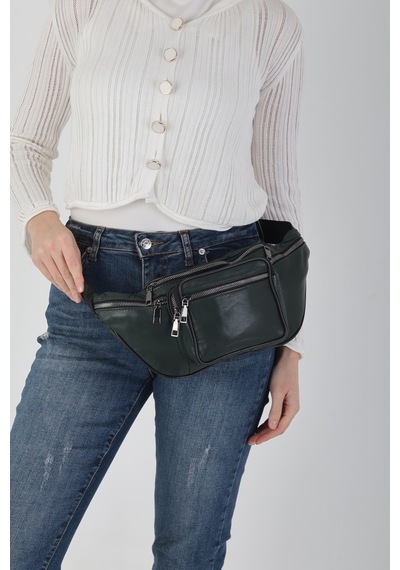 Nahitatyana Unisex Çok Cepli Hakiki Deri Freebag Bel Çantası Ve Omuz Çantası Haki - 121763658 Haki