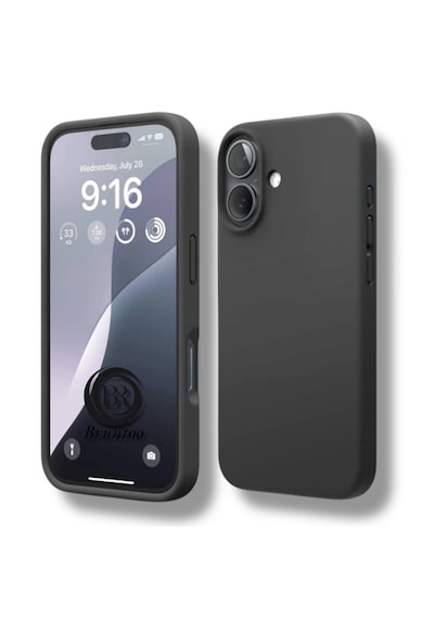 Apple Uyumlu iPhone 17 Kılıf Kamera Çıkıntılı Yumuşak Silikon İçi Kadife Lansman Kapak . Siyah