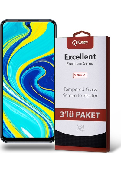Xiaomi Redmi Note 9 ile Uyumlu Kırılmaz Temperli Ekran Koruyucu Cam Ekonomik 3'lü Paket