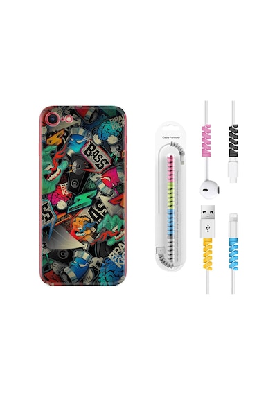 Apple Uyumlu iPhone 7 8 Kılıf Kablo Koruyuculu Bass 1886