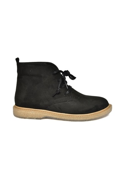 Fox Shoes R374923202 Siyah Süet Alçak Taban Klasik Kadın Bot Siyah