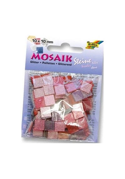 Folia Simli Mozaik 10X10 Mm. 190 Adet Glitter Pembe