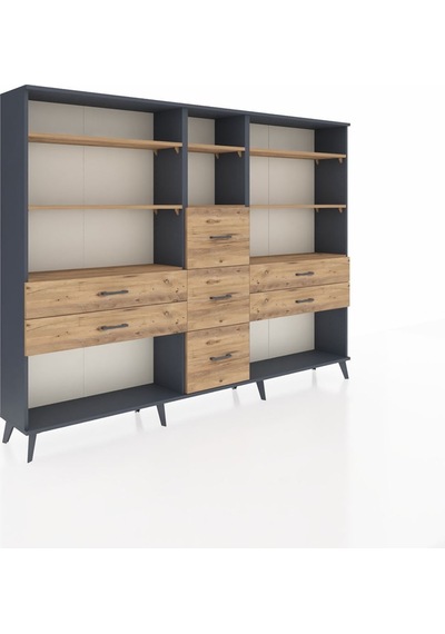 Arges Dolap 8 Raflı 7 Çekmeceli 220x30x163 Antrasit-çam Atlas Çam - Antrasit Arges Dolap 8 Raflı 7 Çekmeceli 220x30x163 Antrasit-çam Atlas Çam - Antrasit
