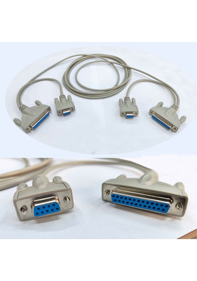 Lpt 25pin+9 Pin Com Seri Port Kablo 2 Ucu Lpt+rs232 Kablo 3m