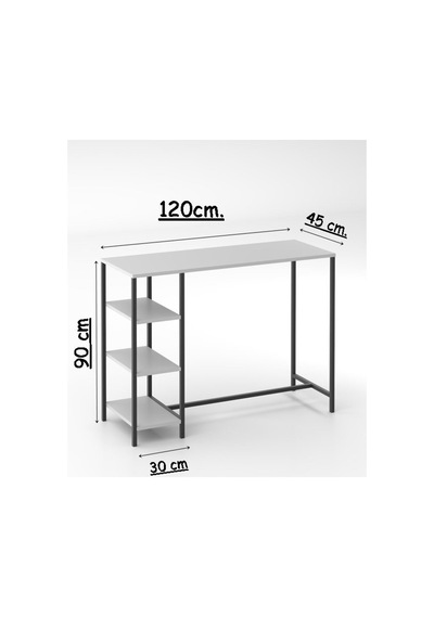 Beyaz Raflı Bar Masası 120/45 2058b
