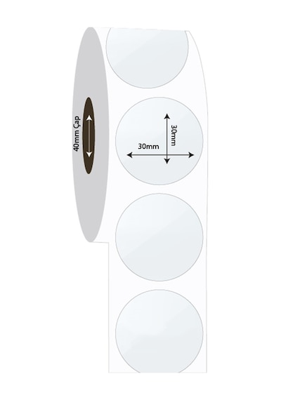 1500 Adet - 30MM X 30MM Pp Şeffaf Oval Etiket 30 MM 3 CM 1500 Adet