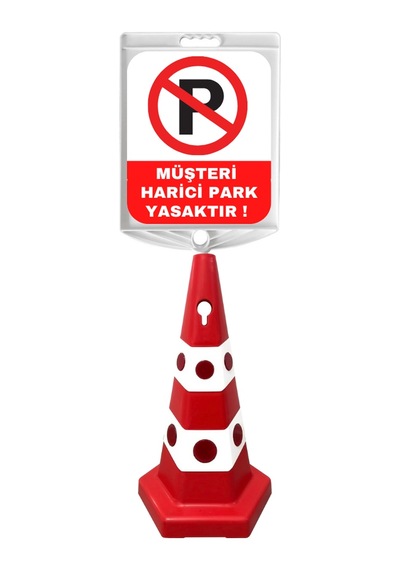 Müşteri Harici Park Yasaktır Çift Taraf Baskı Kırmızı Ultra Kedi Gözlü Ağırlıklı Koni Seti Trafik Dubası