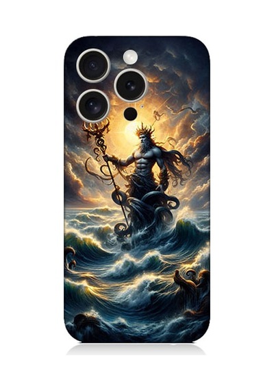 Apple Uyumlu iPhone 15 Pro Poseidon Gücü Desenli Silikon Kılıf Silikon