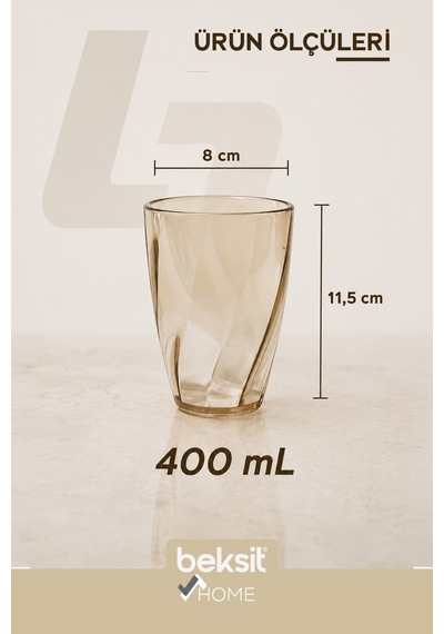 Home Glassy Kırılmaz Polikarbon 6'lı Bardak Sarı 400 Ml Sarı Sarı