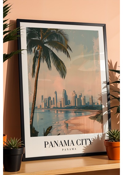 Panama City Panama Vintage Seyahat Posteri Çerçeveli Tablo - Premium Tropikal Modern Duvar Dekoru Siyah Panama City Panama Vintage Seyahat Posteri Çerçeveli Tablo - Premium Tropikal Modern Duvar Dekoru Siyah