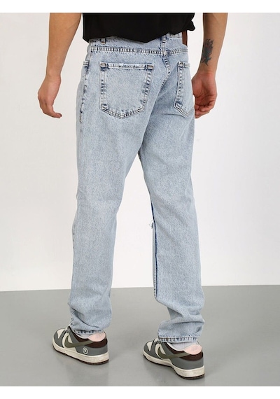 Baggy Diz Yırtık Buz Mavi Jean-buz Mavi - 30 Buz Mavi