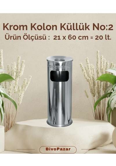 Palex Kolon Küllük Çöp Kovası No:2 Bahçe Kovası Paslanmaz