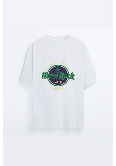 Insane Minds Hardrock Baskı Oversize Beyaz Tişört Beyaz