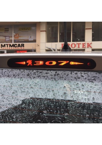 Peugeot 307 Karbon Arka Fren Stop Lambası Sticker (358008577)