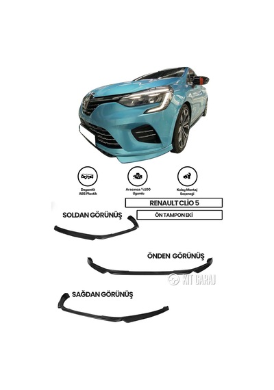 Kit Garaj Renault Clio 5 Abt Ön Ek Plastik Boyasız