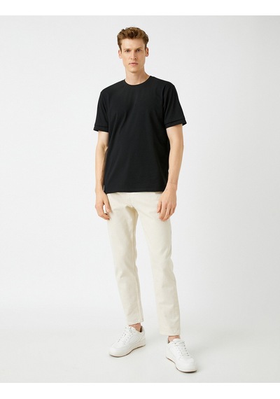 Koton Regular Fit Bisiklet Yaka Basic Tişört Siyah 3wam10043hk