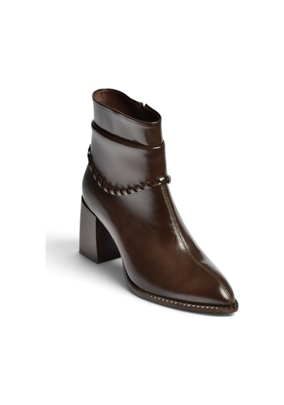 Fox Shoes Z820670060 Kahverengi Rustik Kalın Topuklu Kadın Bot