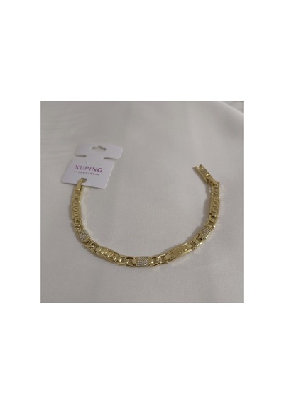 Xuping Vıp Kaliteli Antialerjik 14k Altın Kaplamalı Labirent Detaylı Zirkon Taşlı Gold Bileklik Gold