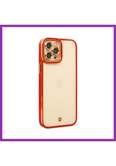 Bezos İphone 12 Pro Kılıf Liva Lens Silikon - Kırmızı Bty