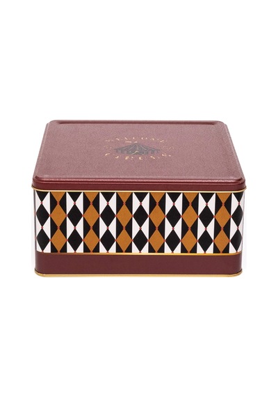 Circus Desenli Kare Metal Saklama Kabı 23.5 x 23.5 x 11 CM 5.8 L