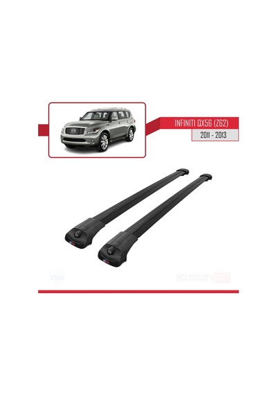 Infiniti Qx56 Z62 2011-2013 Arası İle Uyumlu Ace-1 Ara Atkı Tavan Barı Siyah
