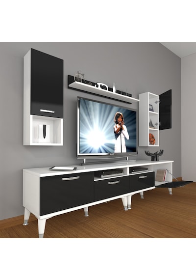 Decoraktiv Eko 5220da Mdf Silver Tv Ünitesi Tv Sehpası Beyaz - Siyah