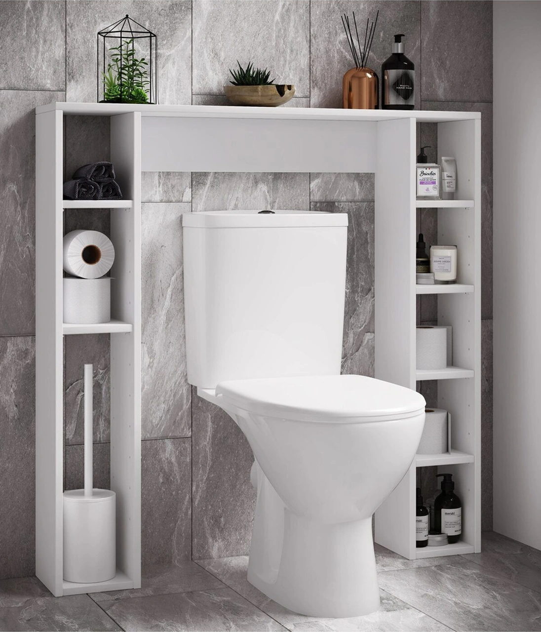 Ucda Klozet Arkası-üstü-banyo Dolabı-çok Amaçlı Beyaz