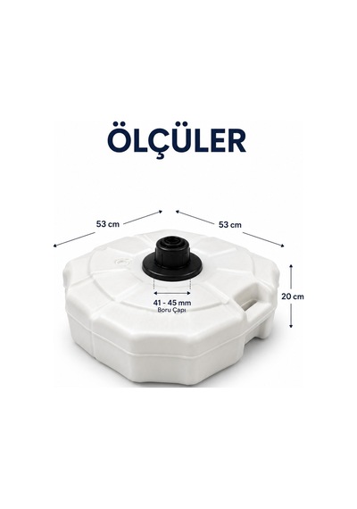 50 Litre Şemsiye Bidonu Beyaz Antrasit