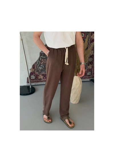 Butik İstanbul Erkek İthal Yıkamalı Keten Pantolon Kahverengi Butik İstanbul Erkek İthal Yıkamalı Keten Pantolon Kahverengi