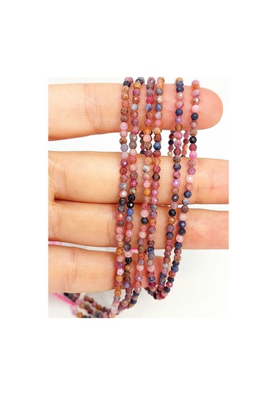 Bileklik Boy Yakut & Safir Açık Renkler Dizi 2.5mm 45444 Yarım Dizi 17cm Uzunluğundadır Çok Renkli